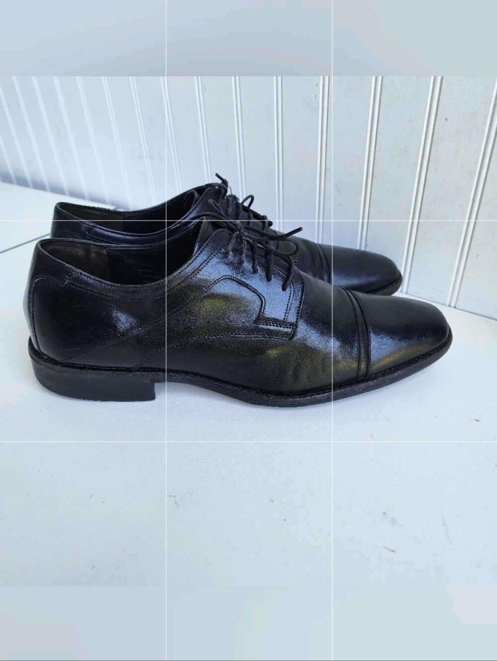 Johnston & Murphy Sheepskin Men's Leather Lace-Up Oxfords Dress Shoes Black 13 M